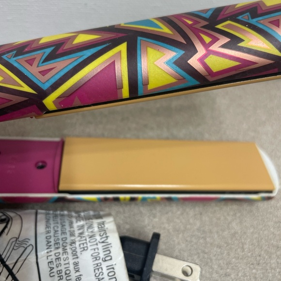 CHI Air Flat Iron Adjustable Temperature Control Decorative Design Pink Teal - Picture 3 of 9